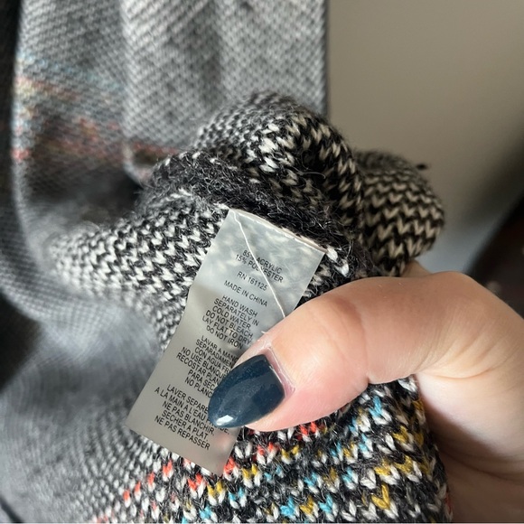 Sioni Duster Cardigan Sweater Womens Small Gray Long Open Front Hood Southwest - Picture 3 of 4